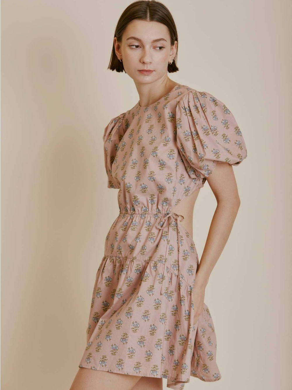 Aureum Babydoll Floral Mini Dress